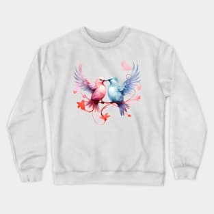 Valentine Kissing Arctic Tern Bird Couple Crewneck Sweatshirt